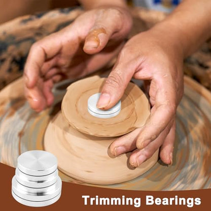 8PCS Pottery Trimming Tools Set | Double Ended Pottery Tool with 4 Sizes Circular Clay Hole Cutters & 3 Throwing Trimming Spinner Tools for Clay Trimming