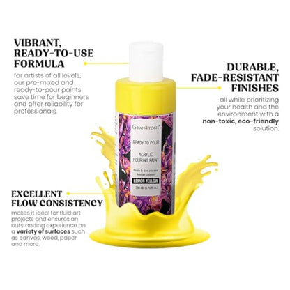 GRANOTONE Pouring Paint Lemon Yellow 6.76 fl oz 200 ml - color: LEMON YELLOW