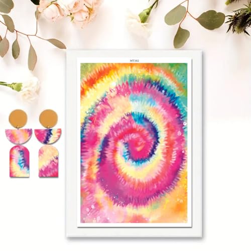 10 Pcs Vortex Clay Transfer Paper for DIY Earrings, Double-Sided Water Clay DIY Mold, Disposable Clay Transfer Sheets for DIY Jewelry Making Decor Craft Supplies 5.82X3.93 inch - color: Vortex