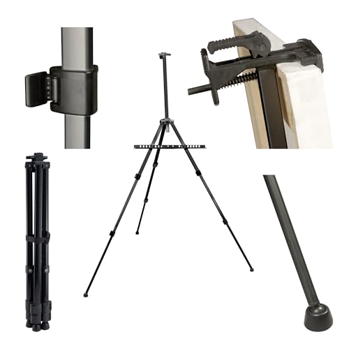 Creative Mark Feather Portable Lightweight Painting Adjustable Folding Tripod Easel Stand for Painting, Up to 75" Tall, Easy-Lok Canvas Holder Fits 1.5" Canvases from 4''-30'' Tall