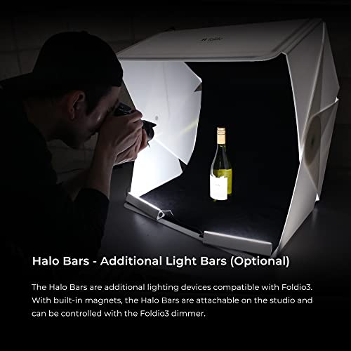 Foldio3-25Inch Product Photography Light Box, 65W High Powered Dimmable LED Light, CRI 98+, Foldable, White PP & Black Flocking Background Included, All-in-One Photo Studio Lightbox by ORANGEMONKIE - size: Foldio3