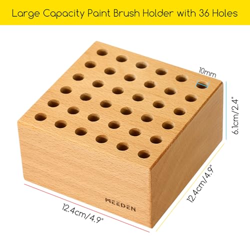 MEEDEN Beechwood Pencil Brush Holder: Paint Brush Storage Organizer - size: 1-PACK