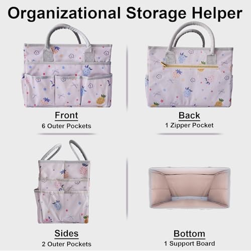 Cupohus Craft Organizer Tote Bag, Pink Fruit Sewing Bag for Art - color: Fruit Print