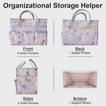 Cupohus Craft Organizer Tote Bag, Pink Fruit Sewing Bag for Art - color: Fruit Print