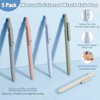 MoKo Pencil Case with Supplies, 60Pcs Aesthetic School Set, Pink | Includes highlighters, gel and ballpoint pens, mechanical pencils, refills, sticky notes, correction tapes and rulers. - color: Pink-60P