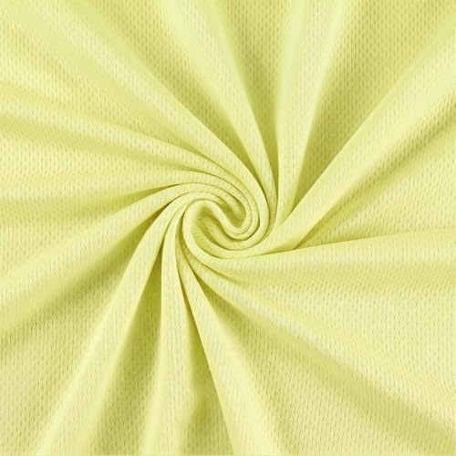 Bird Eye Mesh Jersey Fabric 1 Yard 65 Inch Wide Light Yellow - color: Light Yellow, size: 65'' x1 yard