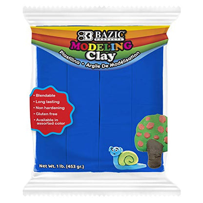 BAZIC Products Blue Modeling Clay, 1 lb - color: Blue, size: 1-Pack