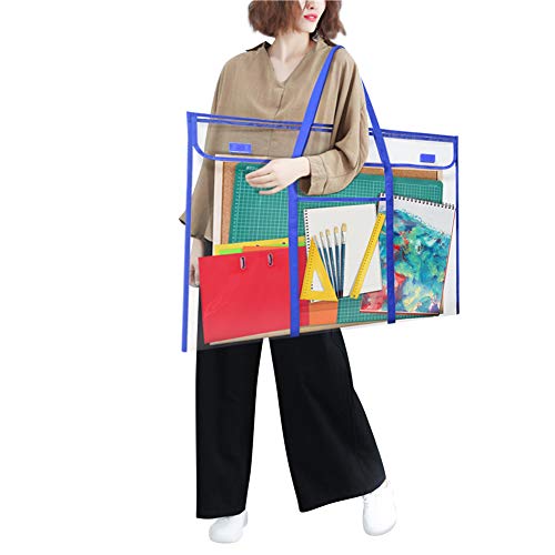 ZKOO Art Portfolio Bag (Black, 24" * 36") + Bulletin Board Bag, Transparent