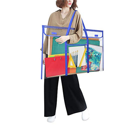 ZKOO Art Portfolio Bag (Black, 24" * 36") + Bulletin Board Bag, Transparent