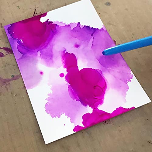 Briartw Alcohol Ink Blower Applicator Tool Set, Include 1 Round Blending Tool,1 Air Blower Mini Ink Blower,50 Felts Replacement Foams Mini Blending Tool for Card Making Embossing Painting Rendering - color: 1 Tool+1 Air Blower+2 Flat Foams+50 Felt
