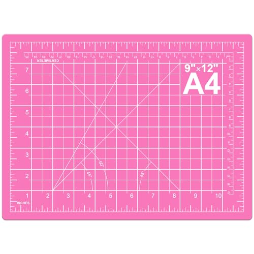 DIYSELF 9in×12in Cutting Mat, A4 Self Healing Craft Mat for Sewing - color: Pink, size: 12"L x 9"W