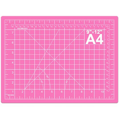 DIYSELF 9in×12in Cutting Mat, A4 Self Healing Craft Mat for Sewing - color: Pink, size: 12"L x 9"W