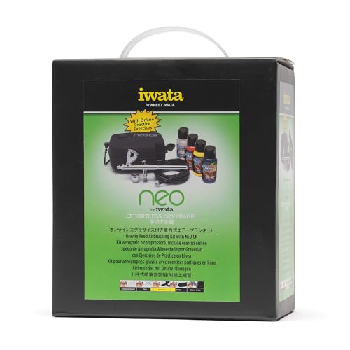 Neo for Iwata CN Gravity Feed Airbrush Kit for Beginners, DIY Painting, Crafts, Hobby Airbrushing
