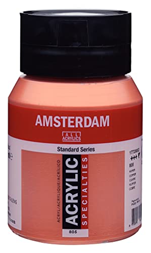 Amsterdam Standard Series Acrylic Jar 500ml Copper 805 (17728052) - color: Copper, size: 16.9 Fl Oz (Pack of 1)