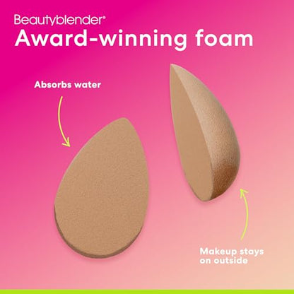 Beautyblender® Nude Beauty Blender Makeup Sponge, Super-Soft Foam Easily Blends Foundations, Powders & Creams, Made in USA, Reusable, Washable, Streak Free Application - color: Nude
