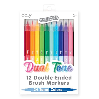 Ooly Dual Tone Calligraphy Markers, Set of 12, 24 Colors - style: Dual Tone