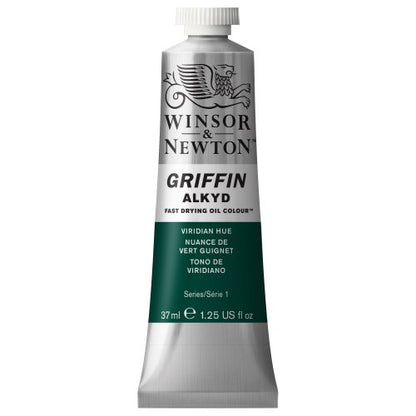 Winsor & Newton Griffin Alkyd Fast Drying Oil Paint, Viridian Hue | Fast-Drying Oil Paint, Ideal for Thick Impasto Techniques & Underpainting, Slightly More Fluid than Traditional Oils - color: Viridian Hue, style: 1.25-oz Tube