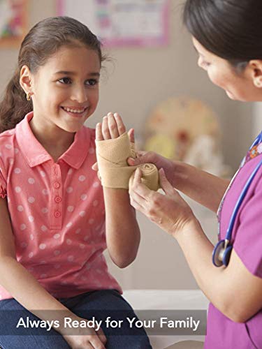 RISEN Cohesive Bandage 2” x 5 Yards, 6 Rolls, Self Adherent Wrap Medical Tape, Adhesive Flexible Breathable First Aid Gauze Ideal for Stretch Athletic - color: Tan, size: 6 Count (Pack of 1)