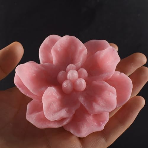 3D Flower Silicone Candle Molds Lotus/Rose/Iris/Camellia Flower Soap Plaster Resin Casting Mold Fondant Chocolate Cake Baking Tools (Camellia)
