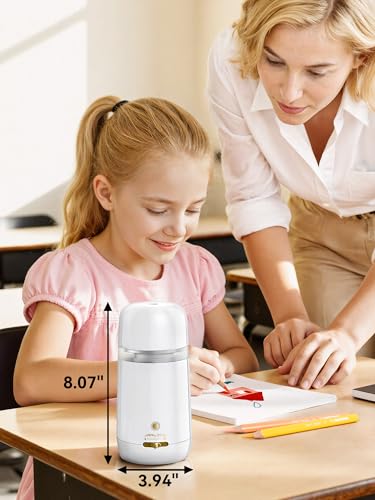 JARLINK Automatic Electric Pencil Sharpener, Rechargeable - color: White