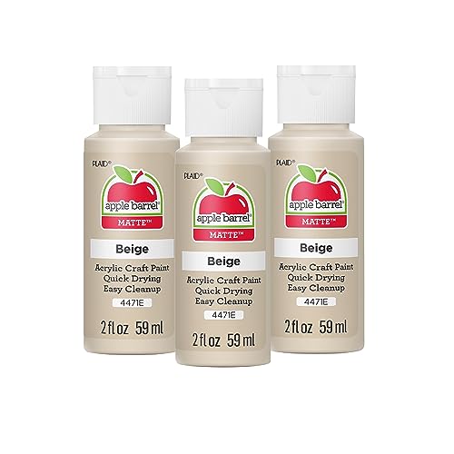 Apple Barrel Acrylic Paint in Assorted Colors (2 oz), 4471E, Beige- (Pack of 3) - color: Beige, size: 2 Fl Oz (Pack of 3)