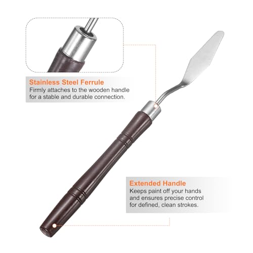 HARFINGTON 8pcs Palette Knife Painting Tool 6.69" Pointed Stainless Steel Blade Plastic Handle Spatula Painting Pallet Knife for Oil Acrylic Canvas, Red - size: 6.69"