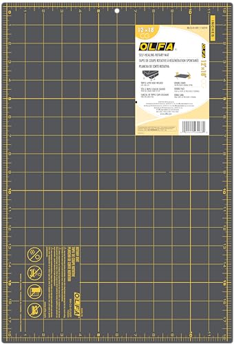 OLFA 12x18" Self-Healing Double-Sided Rotary Mat (RM-CG-01/GRY) - Gray | Self-healing, triple-layer heat welded, double-sided, rotary mat - Quilting and sewing - Quilters and Crafters - color: Gray