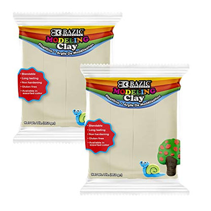 BAZIC Products Cream Modeling Clay, 1 lb, 2-Pack - color: Cream, size: 2-Pack