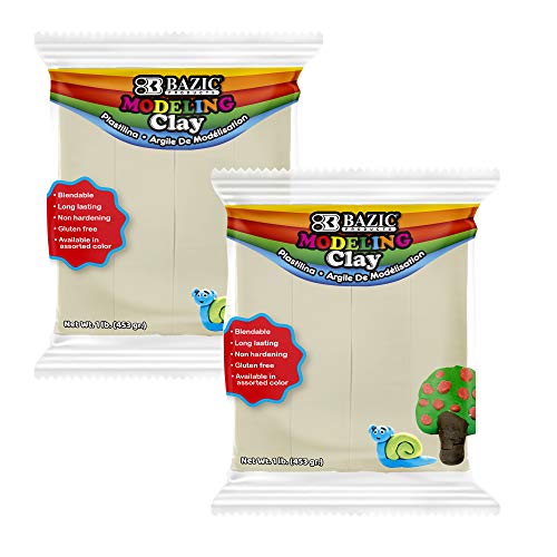 BAZIC Products Cream Modeling Clay, 1 lb, 2-Pack - color: Cream, size: 2-Pack