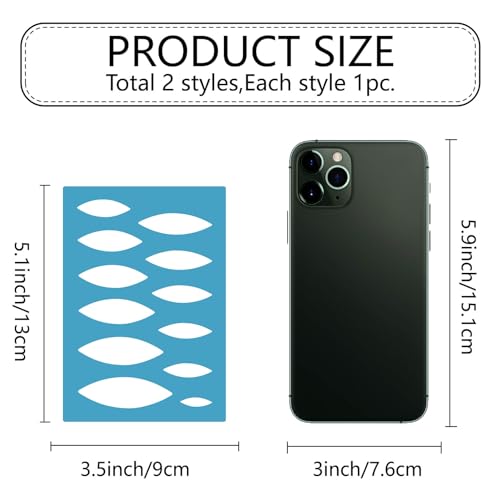 GORGECRAFT 5.1"x3.5" 2Pcs Jewelry Stencils Ellipse Earring Stencil Arylic Reusable Cutouts Cutting Drawing Template for Women Earrings Bracelets Making Cabochons DIY Ruler Art Decor Tool - style: Horse Eye
