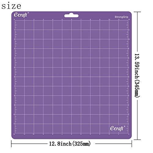 Ecraft 12x12 Cutting Mat 5-Pack for Silhouette Cameo 5/4/3/2/1, Variety Grip (StrongGrip, StandardGrip, LightGrip), Gridded Non-Slip Replacement Mats for Crafts, Quilting & Sewing - color: Multicolor - LightGrip (1), StandardGrip (3), StrongGrip (1) (5 pa