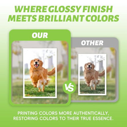 Uinkit Bright White Single Sided Glossy Photo Paper - 4x6 Inch 180gsm (48lb), 50 Sheets Instant Dry Dye Inkjet Paper, Scratch Resistant Professional Photo Printing for Home DIY Memories - size: 4x6x50, style: White Glossy