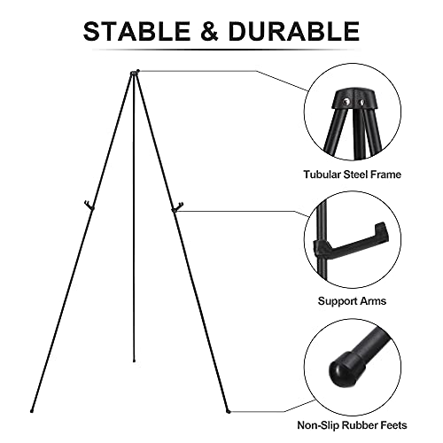 Easel Stand for Sign 63'' Art Easels for Display Wedding Welcome Poster Stand Portable Floor Metal Easel Black 3 Pack - style: Black 3 Pack