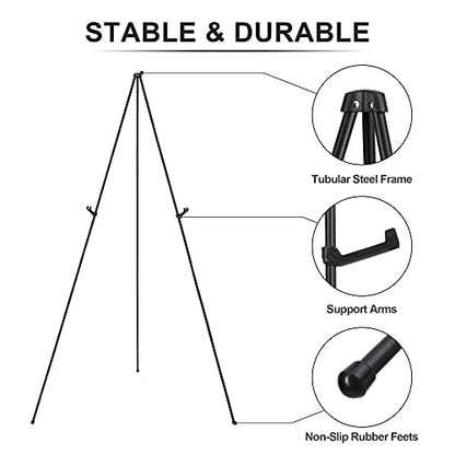 Easel Stand for Sign 63'' Art Easels for Display Wedding Welcome Poster Stand Portable Floor Metal Easel Black 3 Pack - style: Black 3 Pack