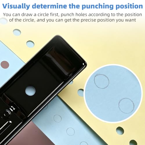 Single Hole Punch, 30 Sheet Capacity, Heavy Duty Paper Hole Puncher, 1/4" Hole Punches, 60% Labor Savings for for ID Cards, Chipboard Art Projects, Black - color: Black