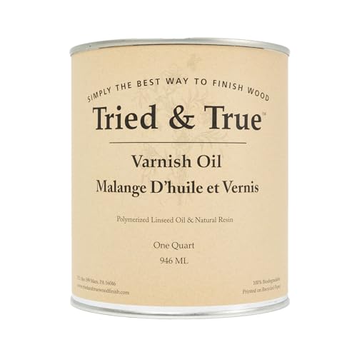 Tried & True Superior Varnish Oil Wood Finish, Quart | Natural Pine Resin & Linseed Oil, Ideal for Interior Furniture, Tables, Countertops, Non-Toxic, Scratch Resistant & Durable - size: Quart