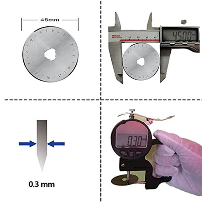 45mm Rotary Cutter Blades 5-Pack Replacement Blades Fits Fits Fiskars, OLFA,Martelli,Dremel,Truecut,DAFA for Quilting Scrapbooking Sewing Arts & Crafts Sharp and Durable Cutter Blade (silver) - color: Silver (45mm 5pcs)