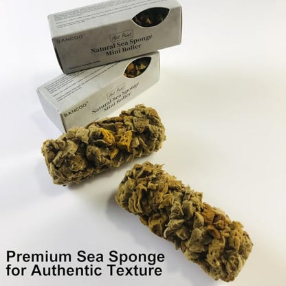 Natural Sea Sponge for Painting, 4" Texture Paint Decorative Roller | Natural Sea Sponge, Texture Paint Roller, Vivid Wall Texture, Ideal for DIY & Professional Decorative Ceiling & Wall Painting - style: MN488
