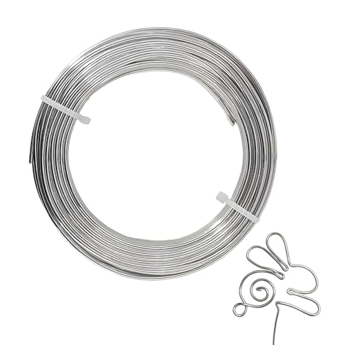 14 Gauge Aluminum Craft Wire,66 Ft Silver Metal Wire for Jewelry and DIY Projects,Bendable Metal Wire for Sculpting, Frames, and Bonsai Training - size: 14 Gauge 66 Ft