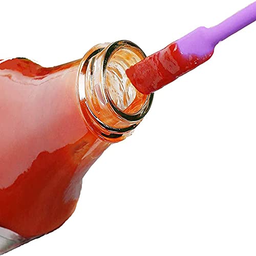 Mini Spatula Silicone Small for Makeup Spatula- Thin Jar ，for Thin Jar/Kitchen Bottles/Cosmetic Bottles 4Pack (Multicolor)