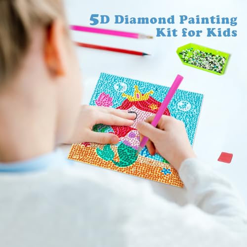 Labeol Diamond Art Kits for Kids Crafts for Girls Ages 6-8-10-12 Easy to DIY Creative Diamond Art Sticker Craft by Numbers Kits for Kids and Adult Beginners (Sweet) - style: Sweet