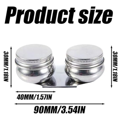 Double Dipper Palette Cup, Stainless Steel Oil Painting Pot Container with Screw Lid and Clip, Palettes Container Cup for Acrylic or Oil Paint, Can Clip on Palette