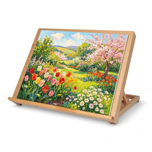 28Pack 18.5"x12" Beechwood Tabletop Easel Set with 12 Acrylic Paints | Adjustable Portable Drawing Board with Canvas, Brushes, Sketchbook & More, Art Supplies for Kids Adults Beginners