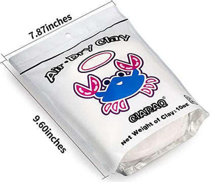 CiaraQ Air Dry Clay Kit – White Modeling Clay | for Crafting & DIY Projects, Creative Gift for Easter, Halloween, and Christmas. 10 oz/Bag - color: White