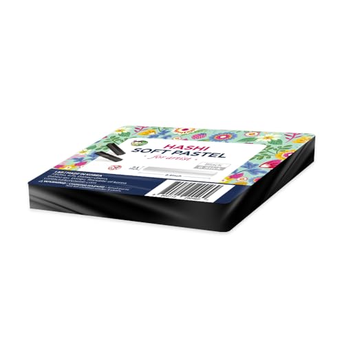 HA SHI Soft Chalk Pastels for Adult Artists, Black, 6 Square Sticks - color: Black (6 Sticks)