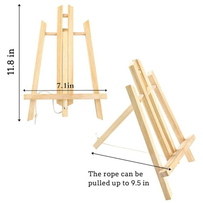 AROIC 20Pack 11.8in Wood Easels,Painting Party Easel,Canvas Holder | Kids Student Tabletop Easels for Painting,Easel Stand for Painting Canvases,Portable Canvas Photo Picture Sign Holder - style: 11.8"-20p