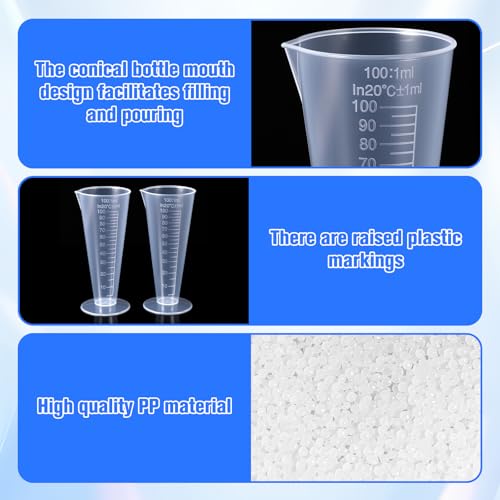 ML Graduated Measuring Cup, 100mL Round Base Cone Shape Graduated Beaker