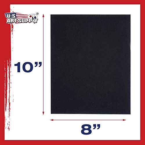 U.S. Art Supply 8 X 10 Inch Black Art Canvas Board Panels 6 Pack - 8 Ounce Heavyweight Cotton Acid Free Canvases for Painting Acrylics and Watercolor (1 Case of 6 Single Canvas Painting Panels) - size: 8" x 10"