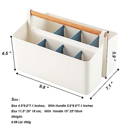 Art Supply Caddy Organizer with Handle,Teacher Tool Storage with Divider - color: Blue Divider