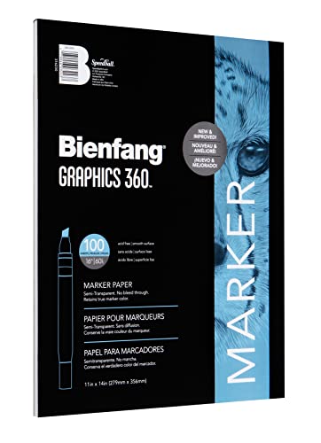 Bienfang Graphics 360 Marker Paper Pad, 11-Inch by 14-Inch, 100 Sheets - size: 11 by 14-Inch, 100 Sheets
